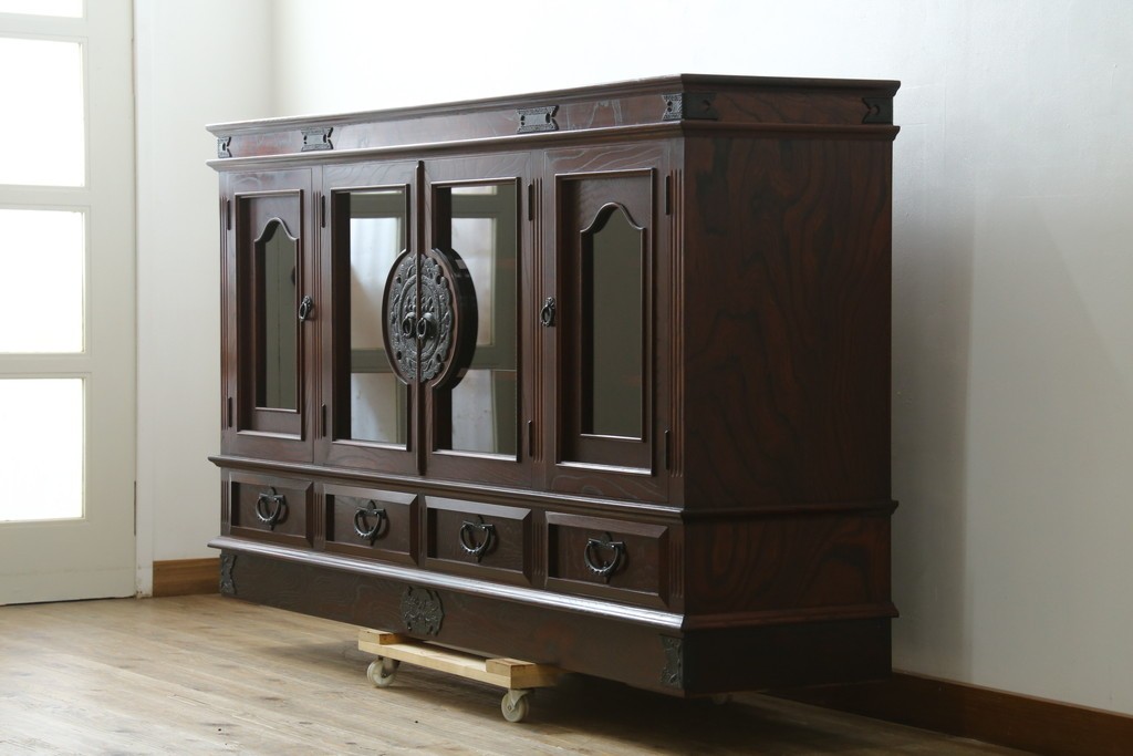 中古　美品!!　岩谷堂箪笥　和洋折衷デザインのサイドボード　定価約100万円　(R-079668)