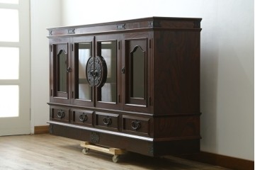 中古　美品!!　岩谷堂箪笥　和洋折衷デザインのサイドボード　定価約100万円　(R-079668)