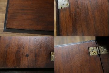 イギリスアンティーク　マホガニー材　クラシカルな雰囲気を漂わせる細身のビューローブックケース(ライティングビューロー、簿記机、引き出し、収納棚、戸棚、引き出し、在宅用デスク、在宅ワーク、在宅用、英国)(R-079670)