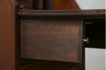 イギリスアンティーク　マホガニー材　クラシカルな雰囲気を漂わせる細身のビューローブックケース(ライティングビューロー、簿記机、引き出し、収納棚、戸棚、引き出し、在宅用デスク、在宅ワーク、在宅用、英国)(R-079670)