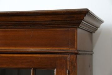 イギリスアンティーク　マホガニー材　クラシカルな雰囲気を漂わせる細身のビューローブックケース(ライティングビューロー、簿記机、引き出し、収納棚、戸棚、引き出し、在宅用デスク、在宅ワーク、在宅用、英国)(R-079670)