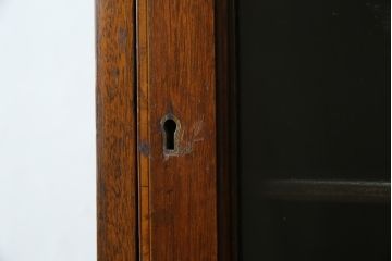 イギリスアンティーク　マホガニー材　クラシカルな雰囲気を漂わせる細身のビューローブックケース(ライティングビューロー、簿記机、引き出し、収納棚、戸棚、引き出し、在宅用デスク、在宅ワーク、在宅用、英国)(R-079670)