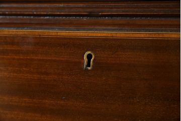 イギリスアンティーク　マホガニー材　クラシカルな雰囲気を漂わせる細身のビューローブックケース(ライティングビューロー、簿記机、引き出し、収納棚、戸棚、引き出し、在宅用デスク、在宅ワーク、在宅用、英国)(R-079670)