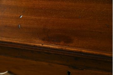 イギリスアンティーク　マホガニー材　クラシカルな雰囲気を漂わせる細身のビューローブックケース(ライティングビューロー、簿記机、引き出し、収納棚、戸棚、引き出し、在宅用デスク、在宅ワーク、在宅用、英国)(R-079670)