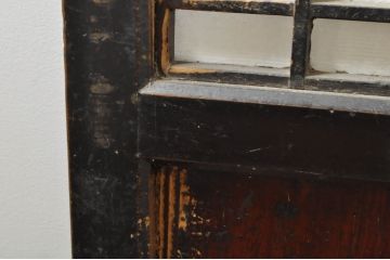 アンティーク建具　古民家インテリアにもおすすめの障子帯戸2枚セット(引き戸、板戸、格子帯戸、障子戸)(R-079673)