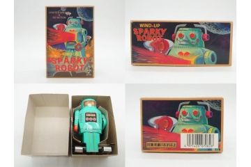 ビリケン商会 モスラ/メディコムトイ ジャイアントロボ　TERMINATOR2(ターミネーター2) T-800/X-27 EXPLORER/一晃 SPARKY ROBOT(スパーキーロボット)　ブリキのおもちゃ5点セット(ゼンマイ歩行、バトルダメージ、フィギュア、人形、玩具、特撮、外箱付き)(R-079677)