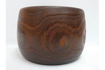 大正〜昭和初期　蒔絵　刳り貫き　菊　雅なデザインが魅力の火鉢(花、丸火鉢、手あぶり、木製、ガラス天板付き)(R-079678)
