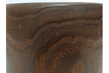 大正〜昭和初期　蒔絵　刳り貫き　菊　雅なデザインが魅力の火鉢(花、丸火鉢、手あぶり、木製、ガラス天板付き)(R-079678)