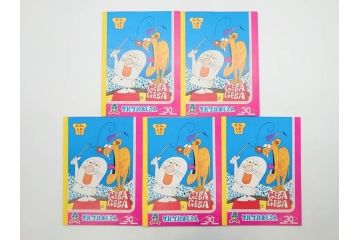 未使用　当時物　昭和レトロ　ワイド30　セイカ　ノート24冊セット(自由帳、じゆうちょう、もーれつア太郎、ニャロメ、ゲバゲバおじさん、ヤスジのオラオラオラ、風のカラッペ)(R-079679)