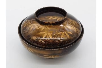 明治期　上手物　高蒔絵　金梨地　梅竹　眩い煌めきに見惚れる煮物椀10客セット(笹、漆器、和食器、木製椀、汁椀、吸物椀、お椀、共箱付き)(R-079680)
