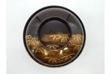 明治期　上手物　高蒔絵　金梨地　梅竹　眩い煌めきに見惚れる煮物椀10客セット(笹、漆器、和食器、木製椀、汁椀、吸物椀、お椀、共箱付き)(R-079680)