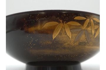 明治期　上手物　高蒔絵　金梨地　梅竹　眩い煌めきに見惚れる煮物椀10客セット(笹、漆器、和食器、木製椀、汁椀、吸物椀、お椀、共箱付き)(R-079680)