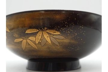 明治期　上手物　高蒔絵　金梨地　梅竹　眩い煌めきに見惚れる煮物椀10客セット(笹、漆器、和食器、木製椀、汁椀、吸物椀、お椀、共箱付き)(R-079680)