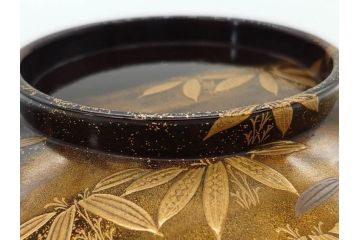明治期　上手物　高蒔絵　金梨地　梅竹　眩い煌めきに見惚れる煮物椀10客セット(笹、漆器、和食器、木製椀、汁椀、吸物椀、お椀、共箱付き)(R-079680)