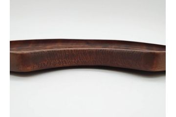 明治〜大正期　在銘作家物　ケヤキ　欅盆　扇面　木の温もりを感じるお盆2点セット(木製、トレイ、トレー、木皿、藤原盆?)(R-079681)