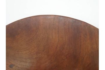 明治〜大正期　在銘作家物　ケヤキ　欅盆　扇面　木の温もりを感じるお盆2点セット(木製、トレイ、トレー、木皿、藤原盆?)(R-079681)