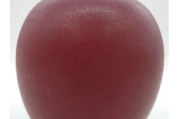 陶雅堂　辰砂　趣ある深紅色が目を引く壷(小森忍、中国、大連、壺、つぼ、花器、花入、花生、共箱付き、裏印、中国美術)(R-079684)