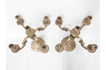 西洋アンティーク　気品あふれるキャンドルスタンド1対(シルバープレート?、燭台、ろうそく立て、蝋燭、2台セット、ペアセット)(R-079686)