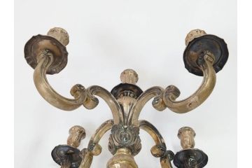西洋アンティーク　気品あふれるキャンドルスタンド1対(シルバープレート?、燭台、ろうそく立て、蝋燭、2台セット、ペアセット)(R-079686)