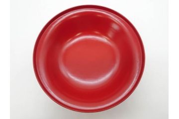 明治期　朱塗　木製椀　食卓を明るく彩る煮物椀10客セット(漆器、和食器、汁椀、蓋付き、吸物椀、お椀、共箱付き)(R-079687)