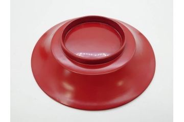 明治期　朱塗　木製椀　食卓を明るく彩る煮物椀10客セット(漆器、和食器、汁椀、蓋付き、吸物椀、お椀、共箱付き)(R-079687)