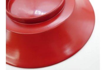 明治期　朱塗　木製椀　食卓を明るく彩る煮物椀10客セット(漆器、和食器、汁椀、蓋付き、吸物椀、お椀、共箱付き)(R-079687)