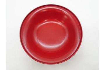 明治期　朱塗　木製椀　艶やかな漆が美しい煮物椀10客セット(漆器、和食器、汁椀、蓋付き、吸物椀、お椀、共箱付き)(R-079688)