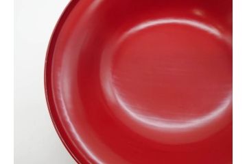 明治期　朱塗　木製椀　艶やかな漆が美しい煮物椀10客セット(漆器、和食器、汁椀、蓋付き、吸物椀、お椀、共箱付き)(R-079688)