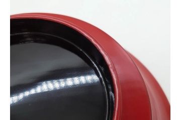明治期　朱塗　木製椀　艶やかな漆が美しい煮物椀10客セット(漆器、和食器、汁椀、蓋付き、吸物椀、お椀、共箱付き)(R-079688)