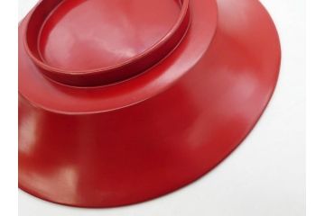 明治期　朱塗　木製椀　艶やかな漆が美しい煮物椀10客セット(漆器、和食器、汁椀、蓋付き、吸物椀、お椀、共箱付き)(R-079688)