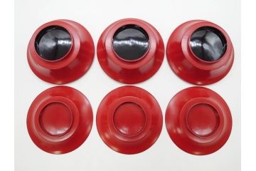 明治期　朱塗　木製椀　艶やかな漆が美しい煮物椀10客セット(漆器、和食器、汁椀、蓋付き、吸物椀、お椀、共箱付き)(R-079688)