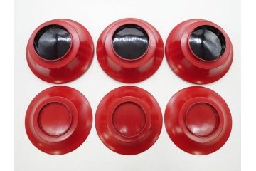 明治期　朱塗　木製椀　艶やかな漆が美しい煮物椀10客セット(漆器、和食器、汁椀、蓋付き、吸物椀、お椀、共箱付き)(R-079688)