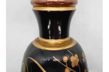 時代物　雅な花のデザインが美しい小鼓(菊、梅、花、金蒔絵、漆、つづみ、鼓胴、革一組2枚、調緒、横調べ、縦調べ、小締、和楽器、打楽器、雅楽、能楽)(R-079689)
