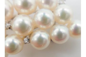 真珠　パール　Pt900(プラチナ)　上品な輝きを放つ帯留(白金、帯留め、着物道具、和装小物、アクセサリー、ブローチ)(R-079695)