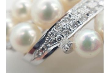 真珠　パール　Pt900(プラチナ)　上品な輝きを放つ帯留(白金、帯留め、着物道具、和装小物、アクセサリー、ブローチ)(R-079695)
