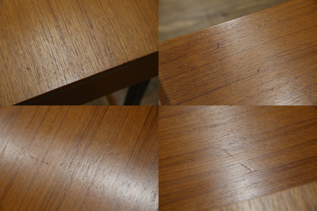 イタリアビンテージ　チーク材　Lloyd's Antiques(ロイズ・アンティークス)取り扱い　収納付き　おしゃれなモダンデザインのデスク　(R-079699)