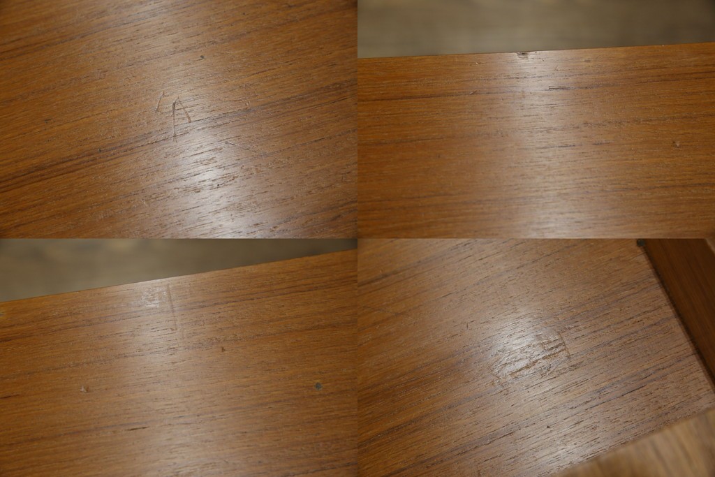 イタリアビンテージ　チーク材　Lloyd's Antiques(ロイズ・アンティークス)取り扱い　収納付き　おしゃれなモダンデザインのデスク　(R-079699)