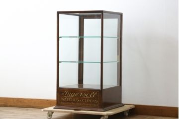 イギリスアンティーク　希少!!　マホガニー材　時計店の引き出し付き卓上ガラスケース(ショーケース、Gケース、ディスプレイケース、コレクションケース、飾り棚、陳列棚、店舗什器、英国)(R-079701)