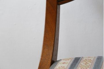 中古　美品　DREXEL HERITAGE(ドレクセルヘリテイジ)　ESPERANTO(エスペラント)　美しい曲線を描く木製フレームが目を惹くキャスター付きチェア(サイドチェア、ダイニングチェア、ワークチェア、椅子、イス)(定価約20万円)(R-079705)