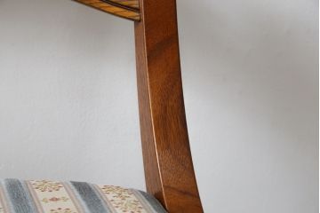 中古　美品　DREXEL HERITAGE(ドレクセルヘリテイジ)　ESPERANTO(エスペラント)　美しい曲線を描く木製フレームが目を惹くキャスター付きチェア(サイドチェア、ダイニングチェア、ワークチェア、椅子、イス)(定価約20万円)(R-079705)