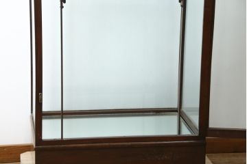 イギリスアンティーク　マホガニー材　深みのある木色が上品でおしゃれなGケース(キャビネット、ガラスケース、コレクションケース、ディスプレイケース、ショーケース、飾り棚、陳列棚、店舗什器、英国)(R-079707)