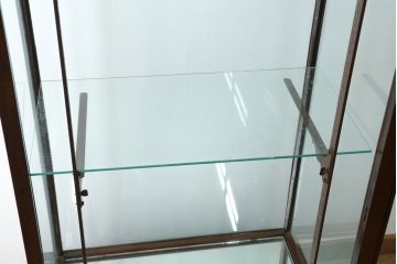 イギリスアンティーク　マホガニー材　深みのある木色が上品でおしゃれなGケース(キャビネット、ガラスケース、コレクションケース、ディスプレイケース、ショーケース、飾り棚、陳列棚、店舗什器、英国)(R-079707)