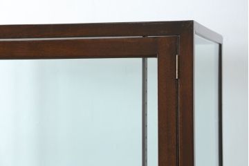 イギリスアンティーク　マホガニー材　深みのある木色が上品でおしゃれなGケース(キャビネット、ガラスケース、コレクションケース、ディスプレイケース、ショーケース、飾り棚、陳列棚、店舗什器、英国)(R-079707)