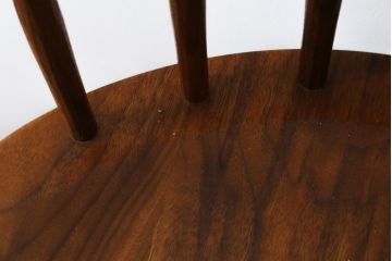 和製ビンテージ　美品　ジョージナカシマ　MIRA CHAIR H(ミラチェアH)　CN107　滑らかデザインが美しいカウンターチェア(ジョージ・ナカシマ、バーチェア、板座チェア、ダイニングチェア、椅子、イス、ハイチェア、ヴィンテージ)(R-079709)