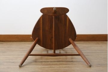和製ビンテージ　美品　ジョージナカシマ　MIRA CHAIR H(ミラチェアH)　CN107　滑らかデザインが美しいカウンターチェア(ジョージ・ナカシマ、バーチェア、板座チェア、ダイニングチェア、椅子、イス、ハイチェア、ヴィンテージ)(R-079709)