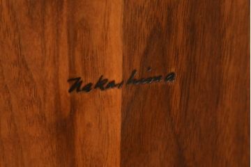 和製ビンテージ　美品　ジョージナカシマ　MIRA CHAIR H(ミラチェアH)　CN107　滑らかデザインが美しいカウンターチェア(ジョージ・ナカシマ、バーチェア、板座チェア、ダイニングチェア、椅子、イス、ハイチェア、ヴィンテージ)(R-079709)