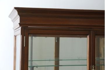 イギリスアンティーク　RUDDUCK　マホガニー材　大型!!　ミラーバック仕様で大切なコレクションを美しく見せるショーケース(ガラスケース、Gケース、陳列棚、飾り棚、コレクションケース、ディスプレイキャビネット、背面ミラー、店舗什器、英国)(R-079714)