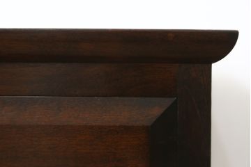 中古　松本民芸家具　立体的なデザインが目を引くA型脇棚(サイドチェスト、引き出し)(定価約15万4千円)(R-079719)