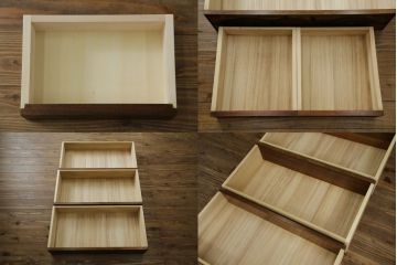 中古　美品!!　軽井沢彫り　凝った彫刻が美しく和室にも洋室にも合うのが嬉しいライティングビューロー(簿記机、ワークデスク、在宅用、在宅ワーク用、引き出し、サイドチェスト)(R-079720)