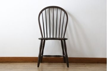 和製ビンテージ　松本民芸家具　シックな佇まいが魅力的な#72リーチ型チェア(ダイニングチェア、ウィンザーチェア、板座チェア、椅子、ウインザーチェア、ヴィンテージ)(R-079726)
